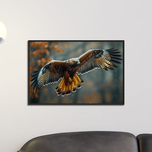Poster di fotografia di uccelli falchi - Arte da parete di uccelli rapaci, regalo per gli amanti della natura, decorazioni per osservatori di uccelli, stampa di fotografia naturalistica