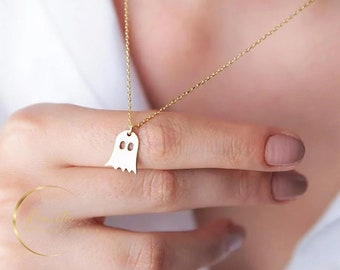 Dainty Ghost Pendant⎢Baby Ghost Pendant⎢Ghost Necklace⎢Baby Ghost Necklace