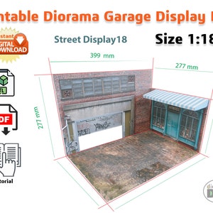 DIY Digital Download Diorama Street Display Size 1:18  Digital Files for your car display Scale 1/18