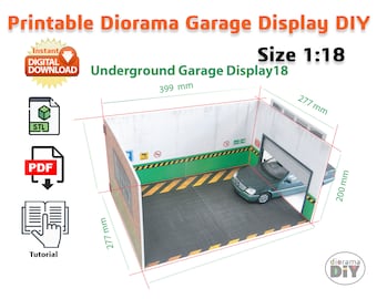 1:18スケール工業用ガレージジオラマディスプレイ - アーバンブリック