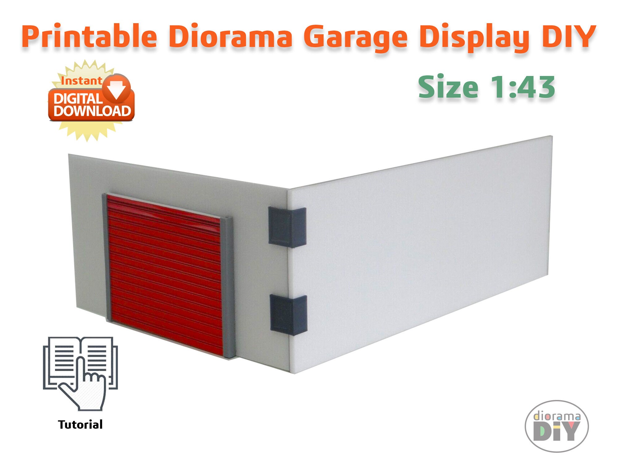 DIY Printable Diorama Brick Garage Scale 1:43 Instant Download Pdf, Stl ...