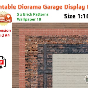 DIY Brick Wall Sheets 1:18 Scale Diorama Building Wallpaper Pattern Kit SIZE 1/18