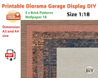 Feuilles murales en briques à monter soi-même à l'échelle 1:18, kit de motifs pour diorama, taille 1/18