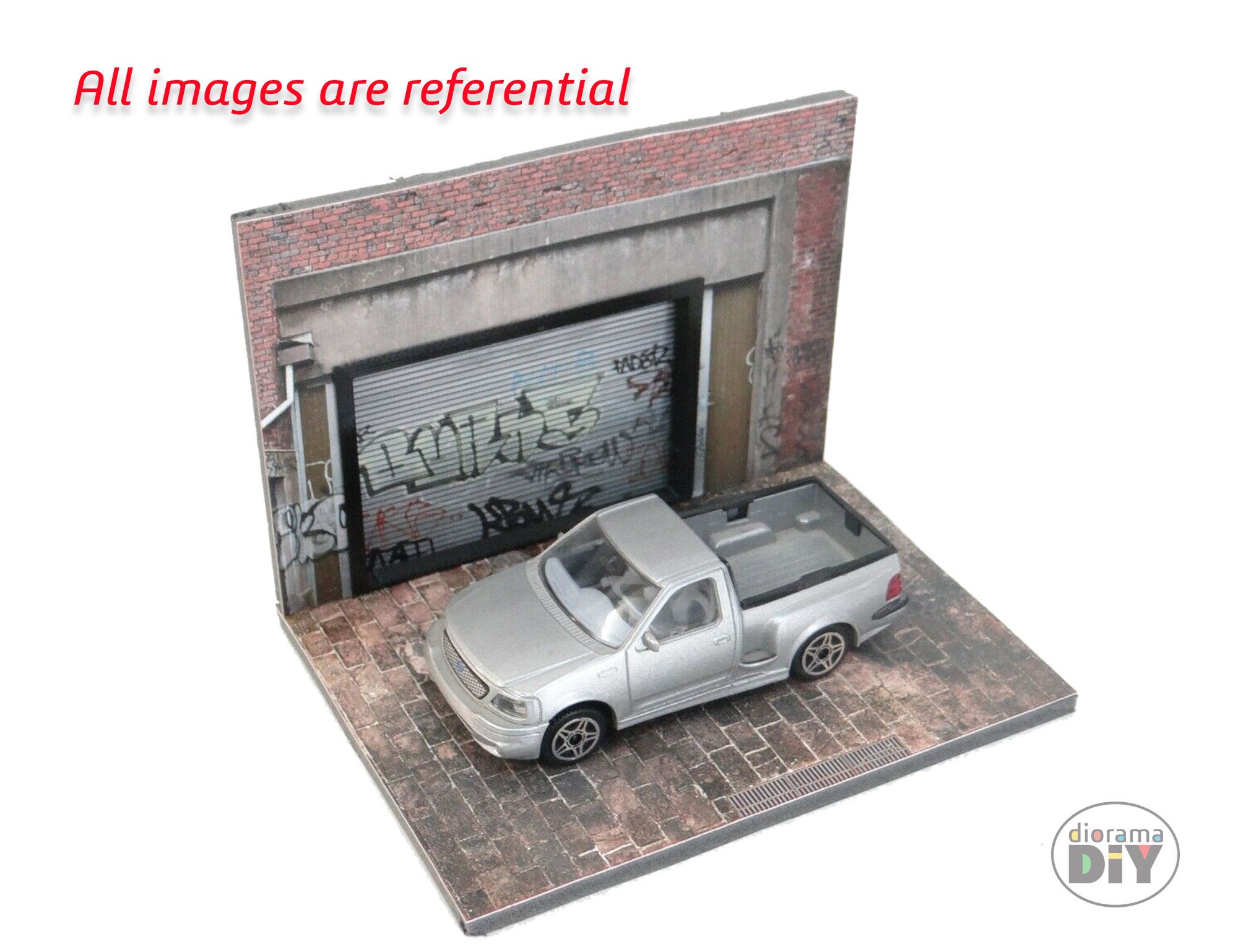 DIY Printable Diorama Two Wall Brick Display Scale 1:43 Instant ...