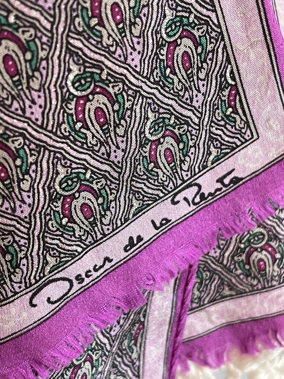 Classy Chic Vintage Silk Oscar de la Renta Purple… - image 2