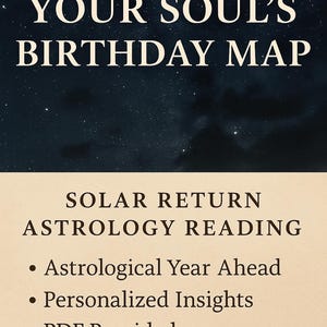 Astrologia Preditiva - Mapa de Aniversário da Sua Alma | Previsão Astrológica do Retorno Solar | Leitura em PDF de 12 Meses para a Vida + Amor