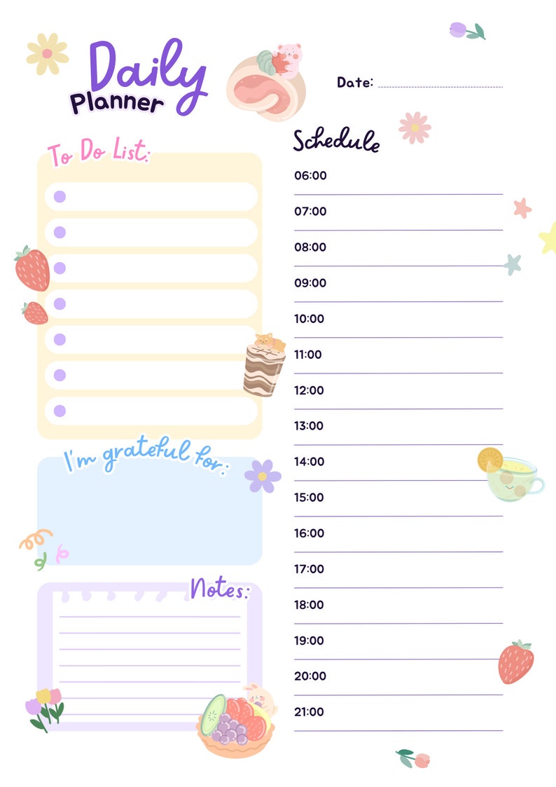 Printable Daily Planner Fillable Daily to Do List - Etsy