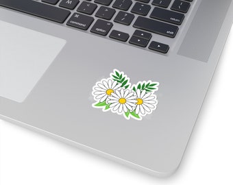 Daisy flower sticker, flower sticker, Daisy sticker, botanical sticker, kindle sticker, iPad sticker, laptop sticker, phone sticker