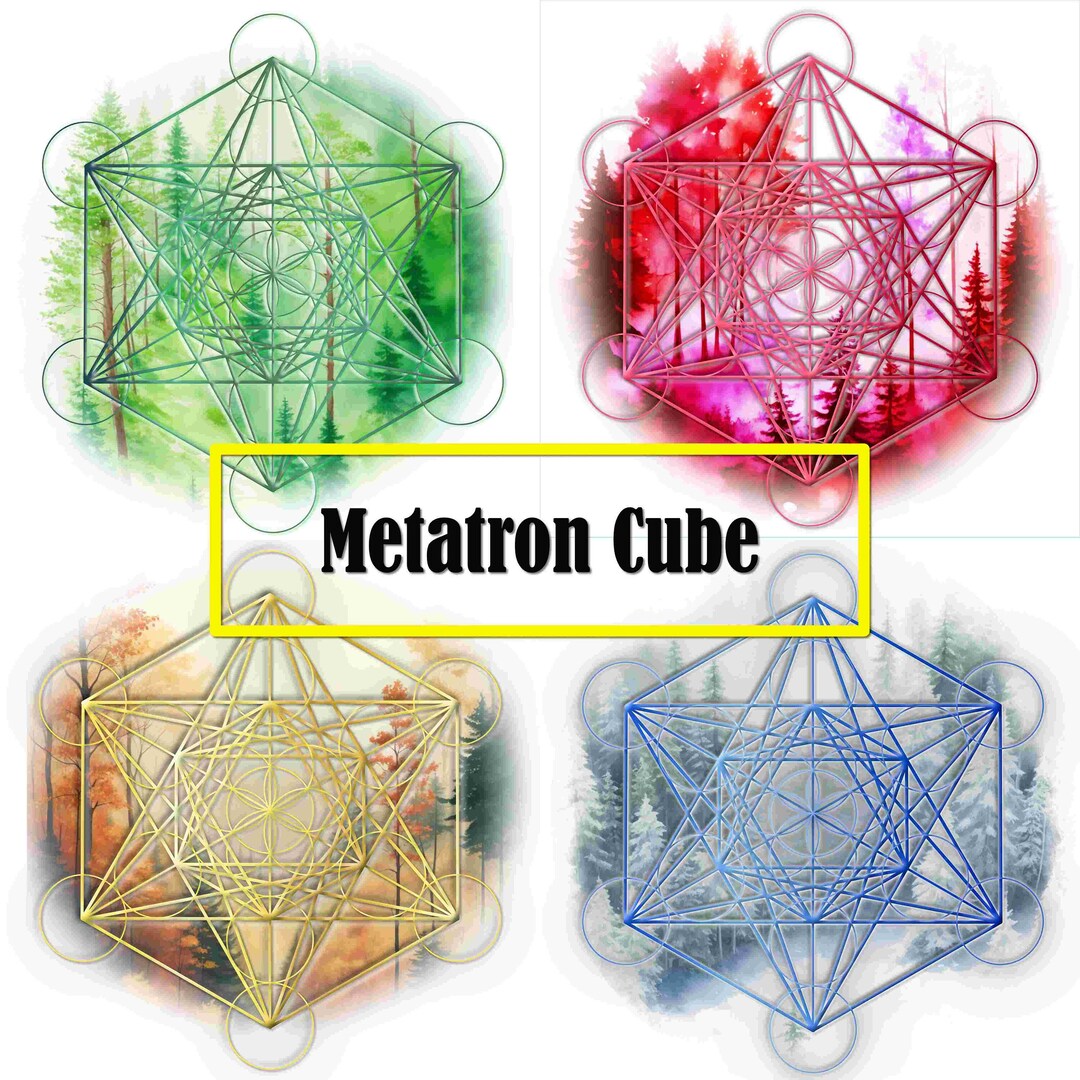 Metatron's Cube Clipart, Sacred Geometry Printable Wallart, Instant ...