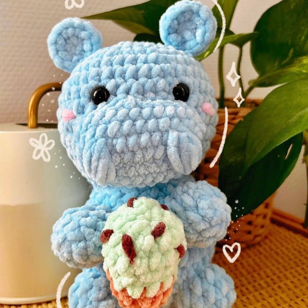 Cute crochet hippo