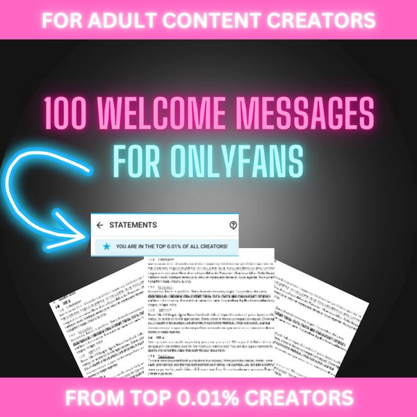 100 MENSAJES DE BIENVENIDA para Onlyfans / Subtítulos de la industria para adultos / Subtítulos de Onlyfans / Subtítulos de Twitch Camgirl Snapchat Fansly / Mensajes de Onlyfans
