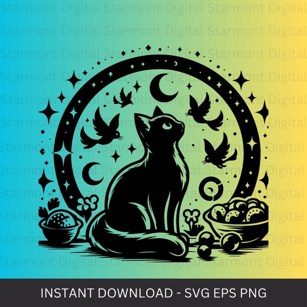 Cute Cat SVG, Cat PNG Bundle, Cat Clipart, Kitten svg, Cat Silhouette, Cat SVG Cut Files for Cricut, Cat Head Svg, Animal Svg, Cute Cat