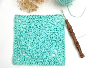 Flower Granny Square Crochet Pattern, USA Terms (PDF Pattern)
