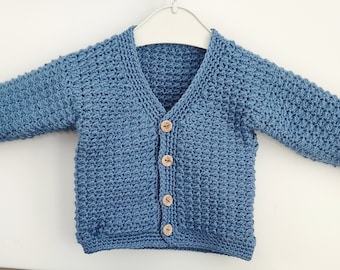 Baby Cardigan Crochet Pattern, Sizes 0-24  months (PDF Pattern)