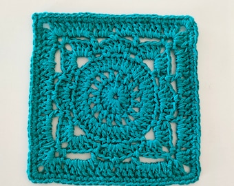 Flower Granny Square Crochet Pattern, Beginner Motif (PDF Download)