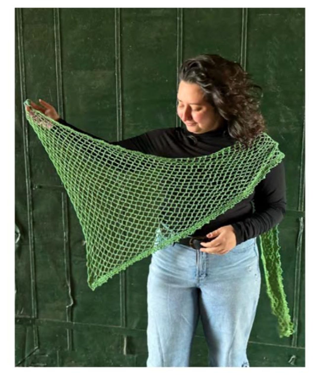 Triangle Mesh Crochet Shawl Pattern: Easy Scarf (PDF Download) - Etsy