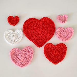Heart crochet pattern easy simple pattern 4 size Valentine&#39;s day gifts Love Heart beginner pattern pdf