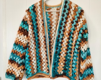 Cardigan Granny stitch crochet easy pattern instant download PDF sizes S-3XL
