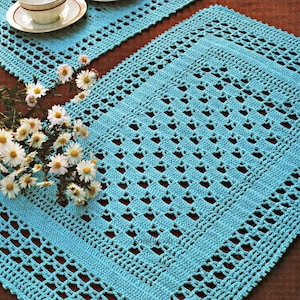 Crochet Placemat Pattern: Rectangular Table Setting (PDF Download)