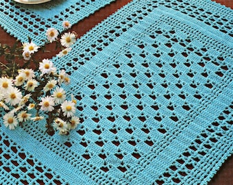 Crochet Placemat Pattern: PDF Rectangular Table Setting (PDF Download)