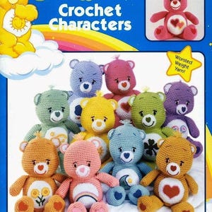 Care Bears crochet pattern 10 Bears book kids toys PDF 14 inc instant download