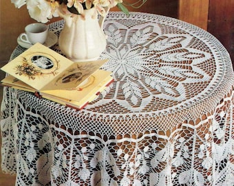 Vintage Round Crochet Tablecloth Pattern (PDF Download)