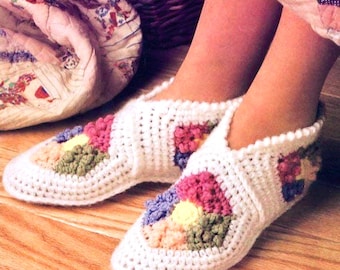 Crochet Slippers Pattern, Women's House Shoes (PDF Download)