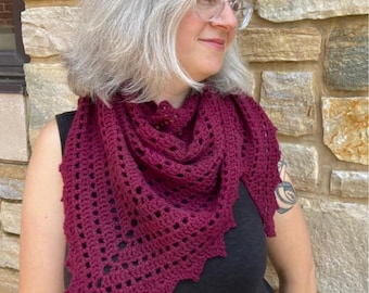Triangle scarf shawl crochet pattern PDF easy pattern instant download