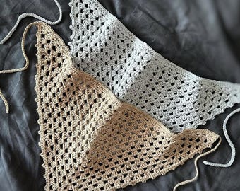 Easy bandana granny stitches crochet pattern Headband scarf PDF instant download