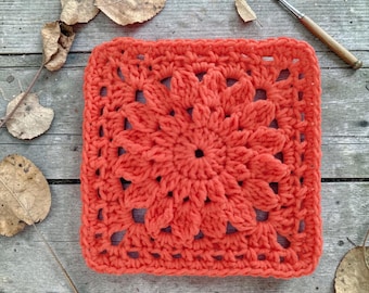Sunflower Crochet Granny Square Pattern (PDF) – Blanket, Bag Motif