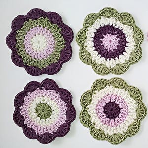 Flower Coaster Crochet Pattern: Colorful Tea Coaster (PDF)