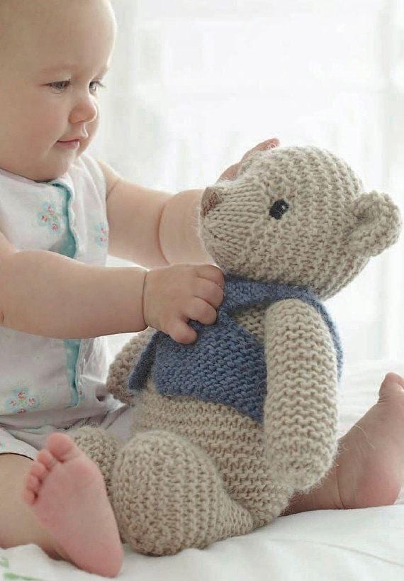 Knitted Teddy Bear Toy Pattern, Chunky Yarn (PDF Download)