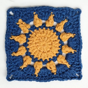 Sun granny square crochet pattern, easy crochet pattern, beginner crochet,pdf