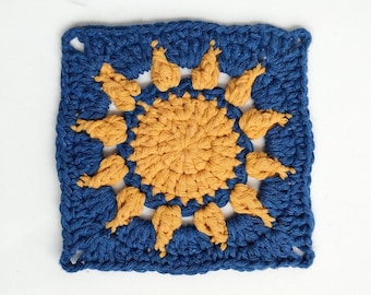 Sun Granny Square Crochet Pattern: Easy Beginner Blanket Motif (PDF Pattern)