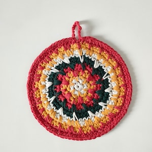 Crochet Potholder pattern, color potholder, home decor potholder