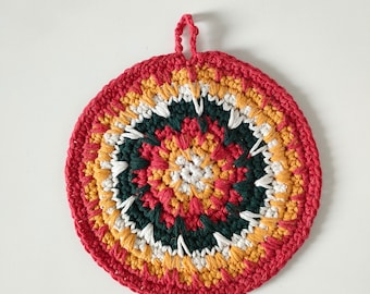 Crochet Color Potholder Pattern: Home Decor Hot Stand (PDF Pattern)