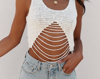 Crochet Open Knit Tank Top Pattern, Easy Summer Camisole (PDF Pattern)