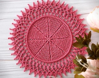 Doily round crochet pattern table napkin PDF
