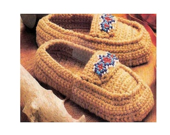 Crochet Moccasins Pattern, Family House Slippers (PDF)