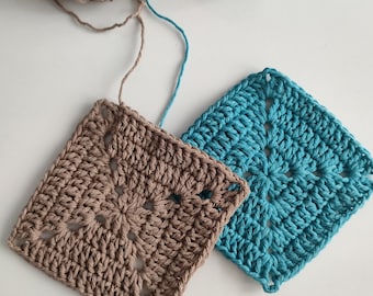 Modèle simple au crochet carré grand-mère solide : motif de couverture pour débutant (modèle PDF) téléchargement immédiat