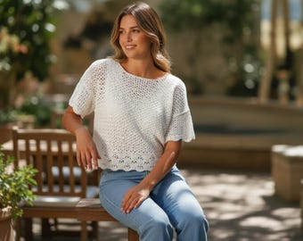 Top in pizzo all'uncinetto, modello da donna per l'estate (PDF da scaricare)