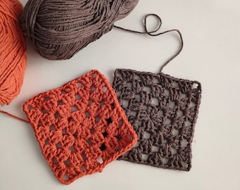Modèle facile au crochet carré grand-mère solide : motif de couverture pour débutant (Modèle PDF)