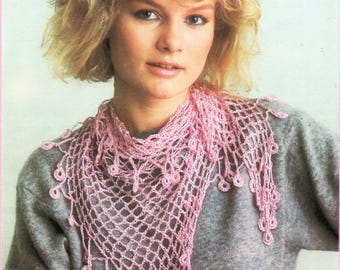 Crochet Lace Scarf Triangle Shawl Pattern (PDF Download)