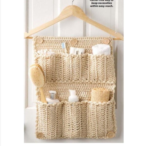 Crochet Door Organizer Pattern: Wall Hanging Storage (PDF) home decor instant download