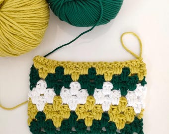 Granny  stitch diamond crochet pattern for blanket, easy beginner pattern