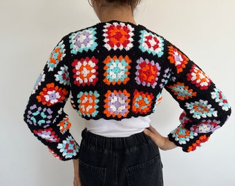 Crochet Bolero Pattern, Granny Square Shrug, Cardi (PDF Download)