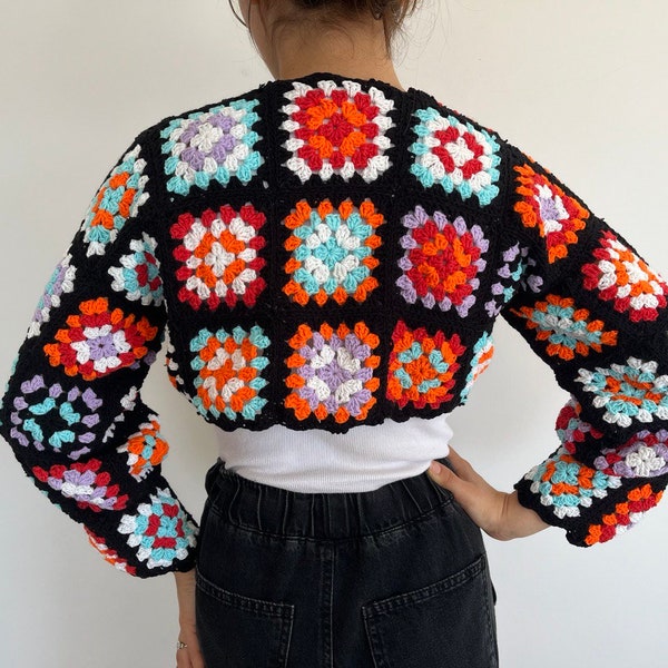 BOLERO granny squares pattern, shrug crochet, cardi crochet pattern granny squares pdf