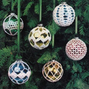 Crochet Christmas ball retro ornament Home decor pdf instant download