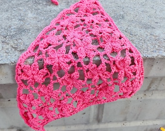 Patrón de pañuelo de flores a crochet, bufanda de margaritas (descarga en PDF)