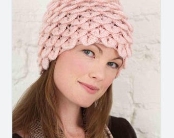 Crochet Cloche Hat Pattern | Crocodile Stitch Women's Hat (PDF Download)